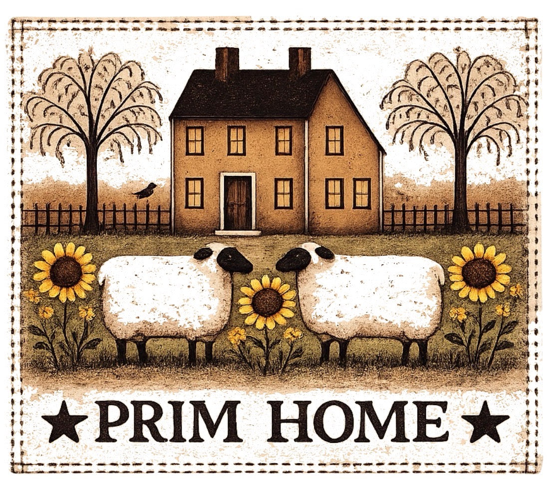 Primitive Salt Box House Pillow Cover
