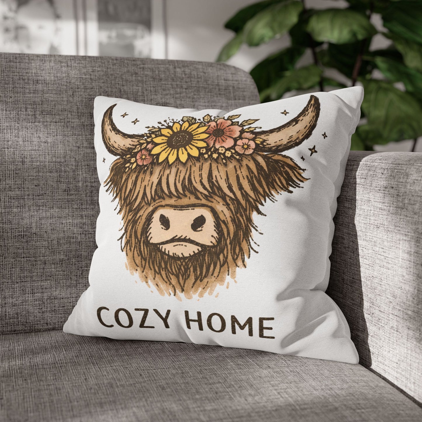 Highland Cow Pillow Cover