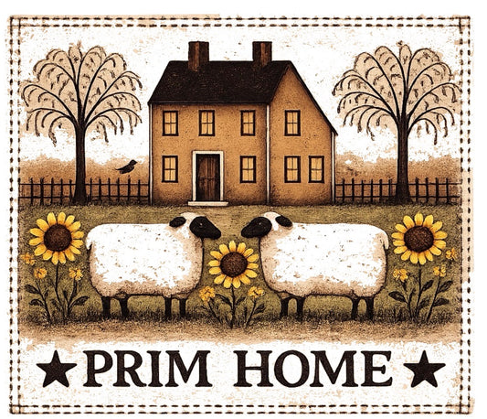 Primitive Salt Box House Pillow Cover